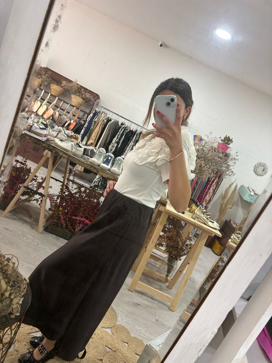 Saia preta acetinada