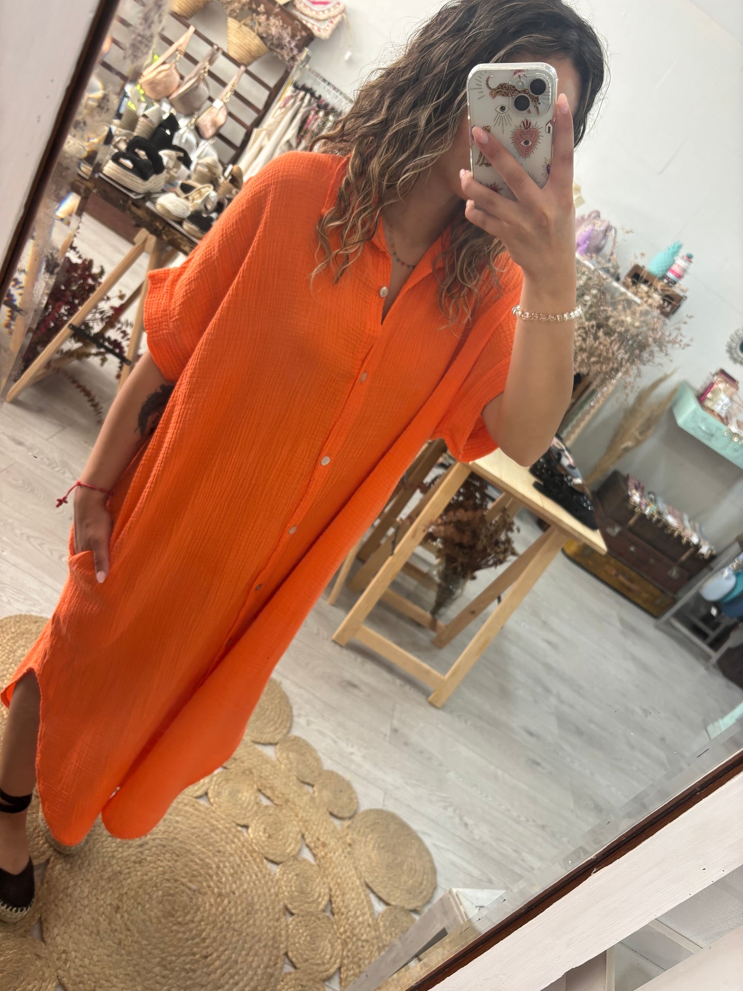Vestido/kaftan algodão preto