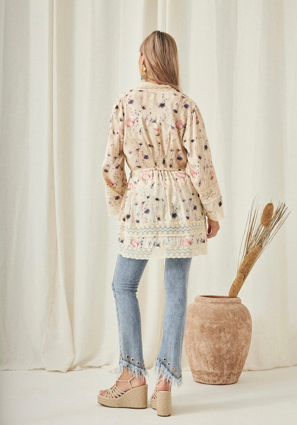 Kimono estampado romântico AU.Kalika