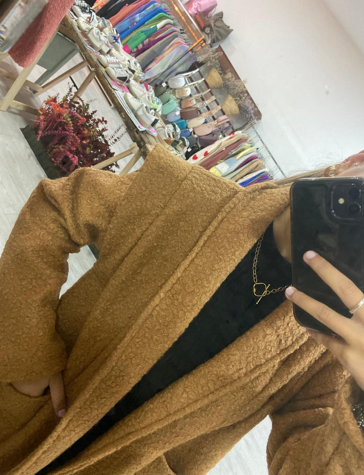 Sobretudo bouclé azul