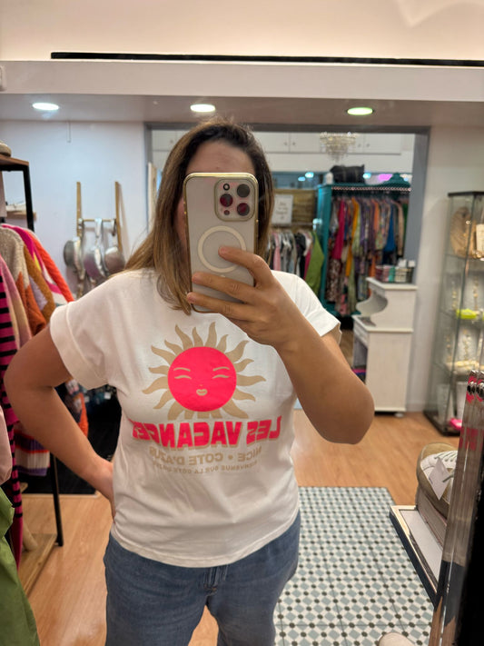 Tshirt “Les Vacances” sol branca