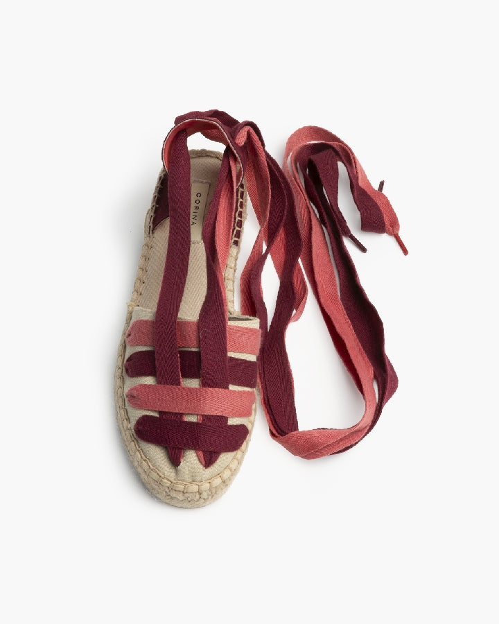 Alpercata burdeos rasa entrançada