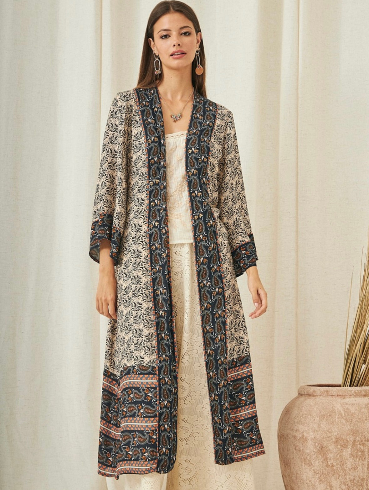 Paisley and floral print kimono AU.Apoline