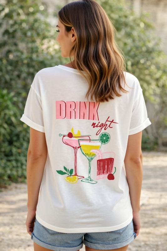 Tshirt branca DRINK NIGHT