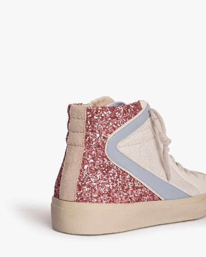 Bota sapatilha glitter rosa