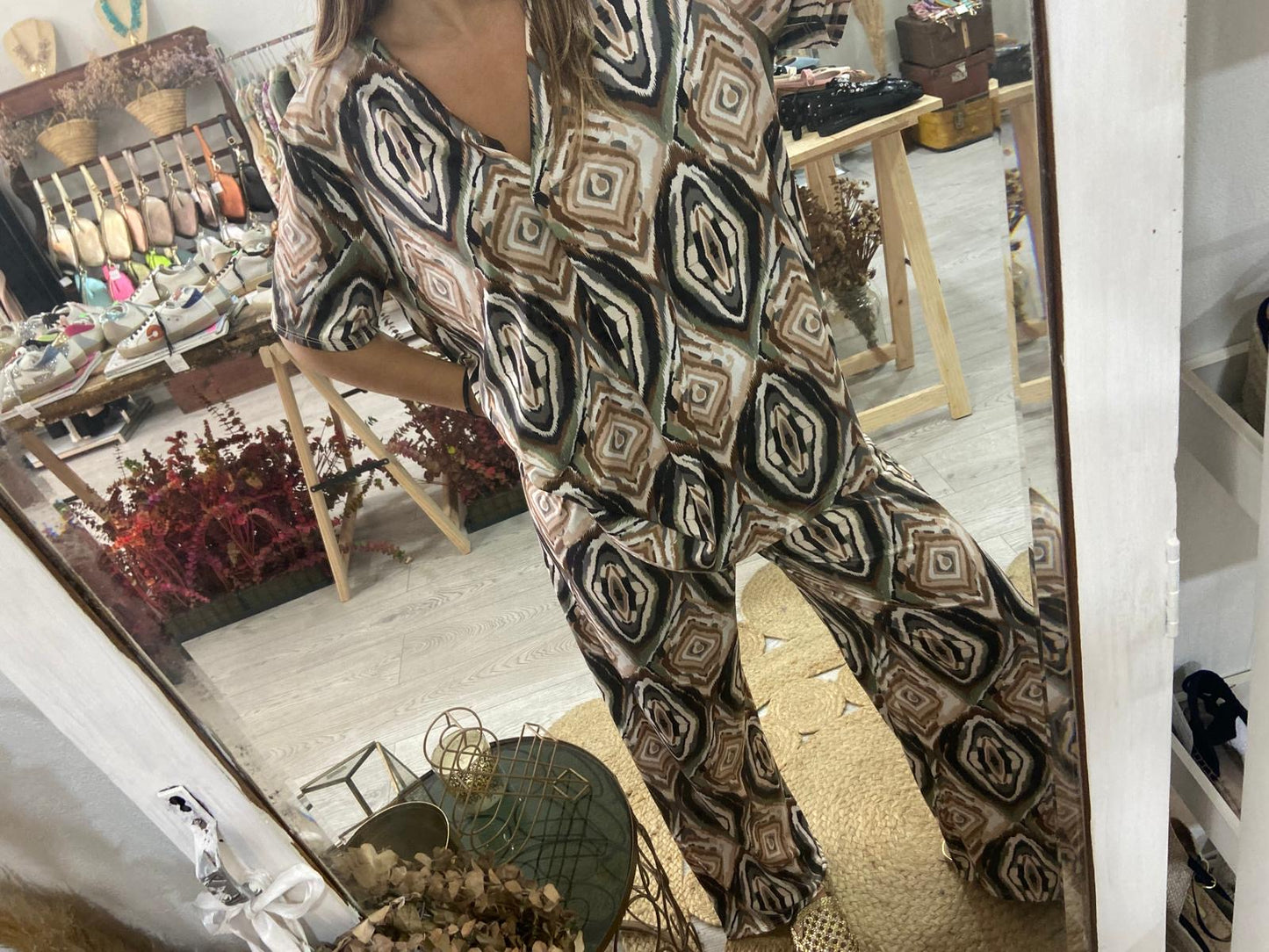 Conjunto estampado étnico