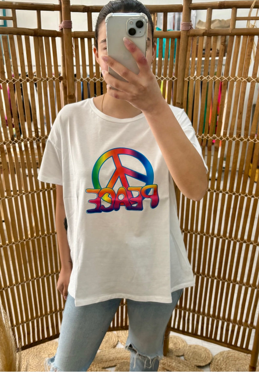 Tshirt preta Peace