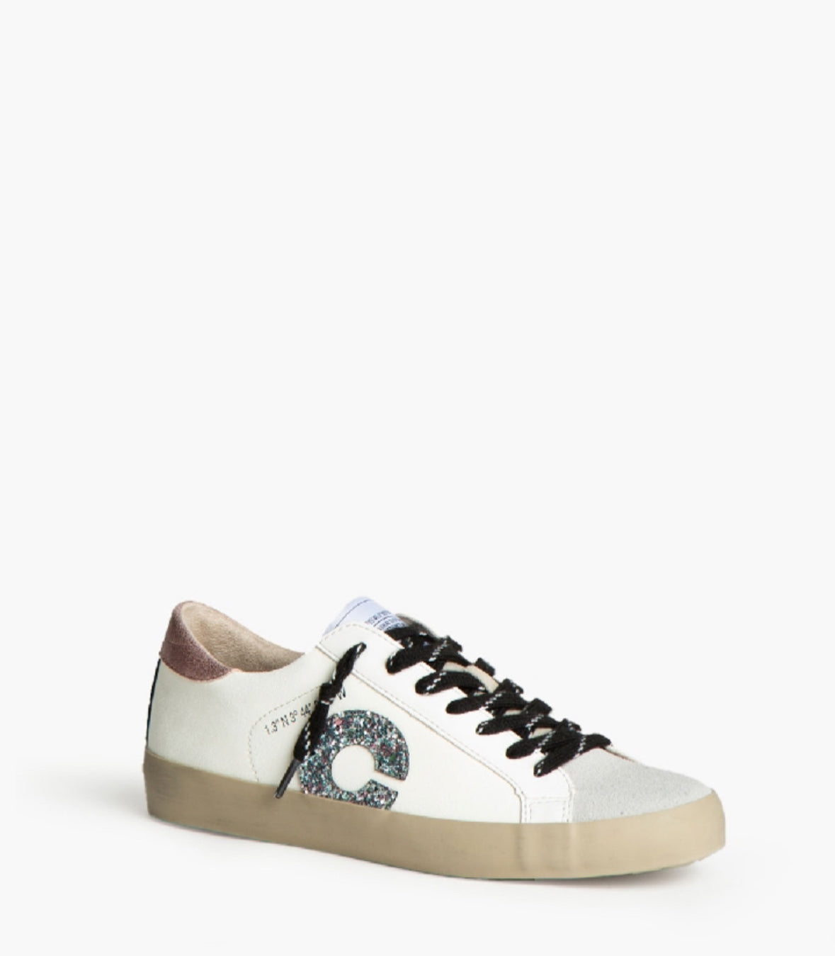 C glitter and metallic pink sneakers