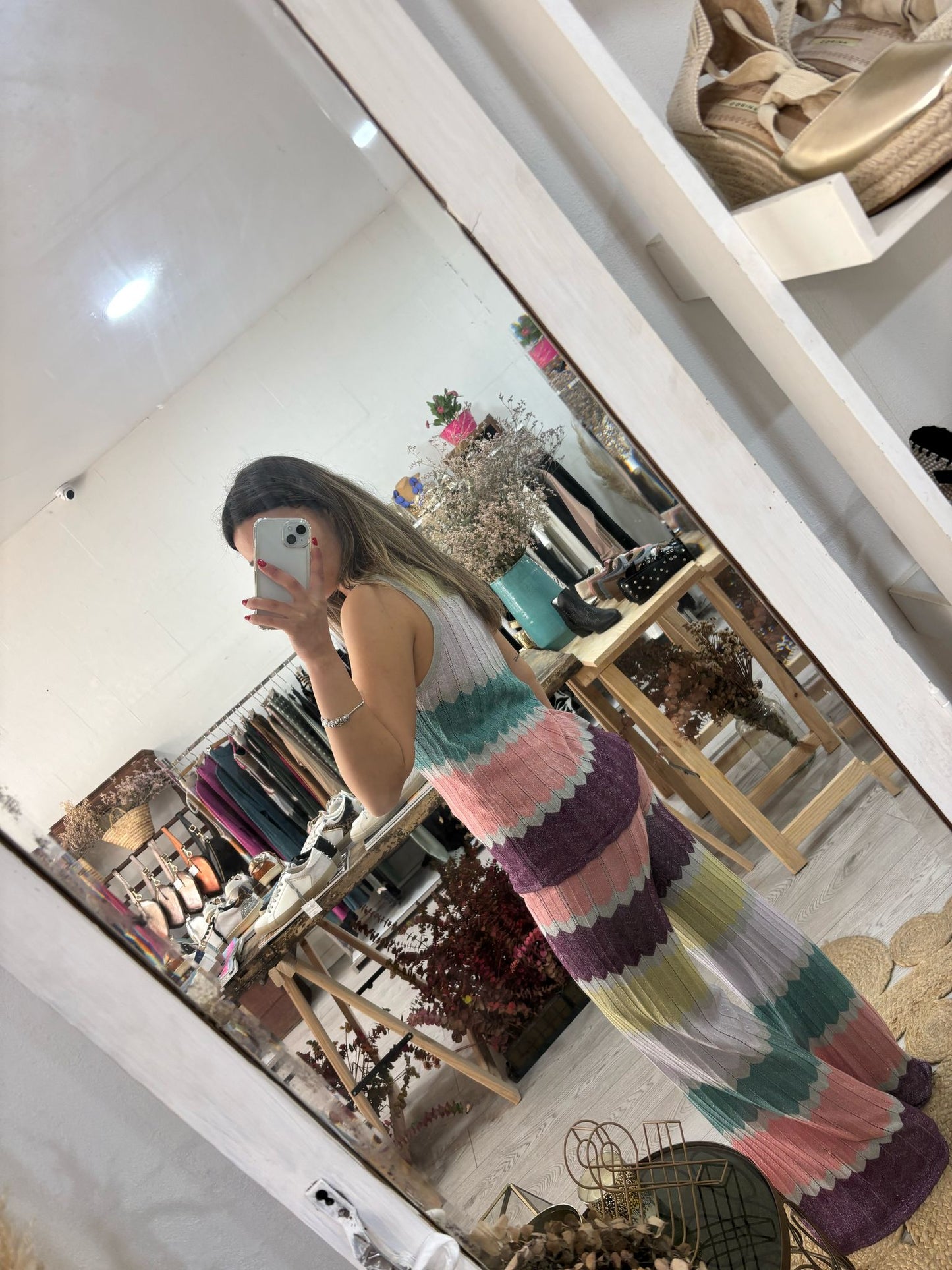 Top zig zag colorido lurex