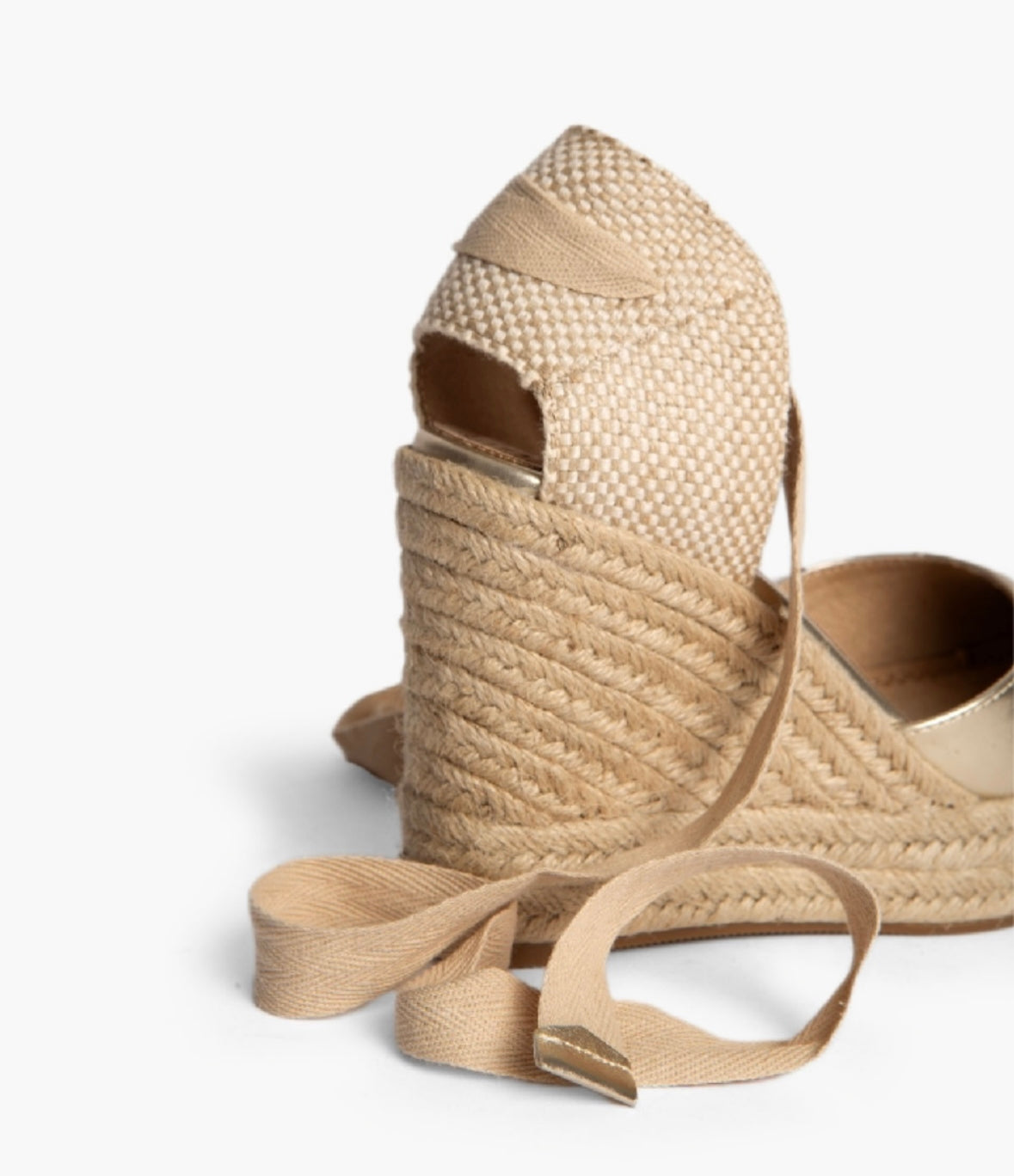 Sandálias de cunha compensada dourada