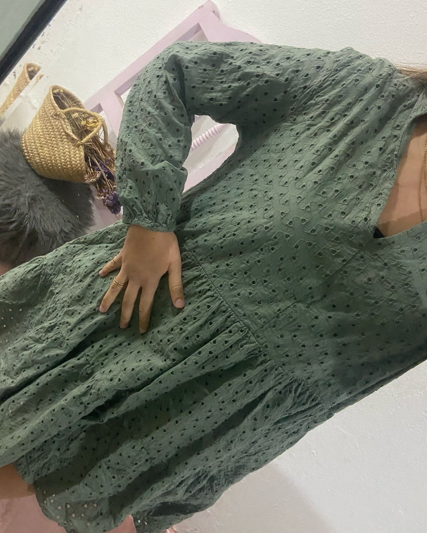Vestido bordado inglês branco