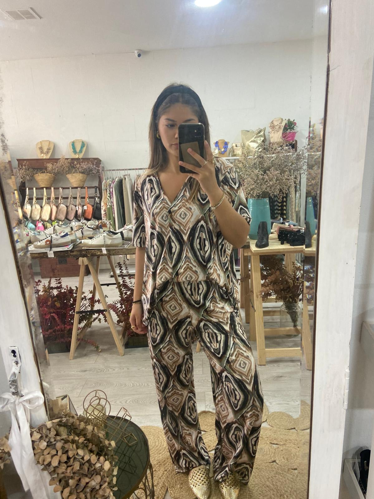 Conjunto estampado étnico