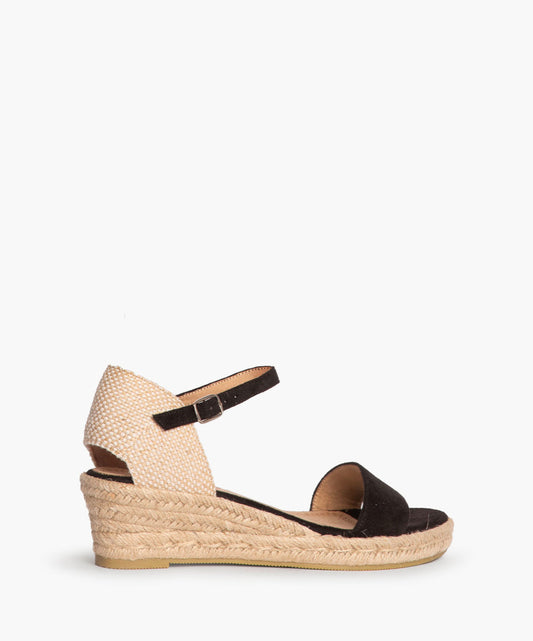 Sandálias de cunha baixa pretas