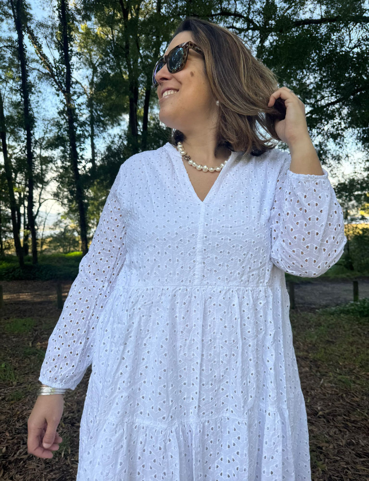 Vestido bordado inglês branco