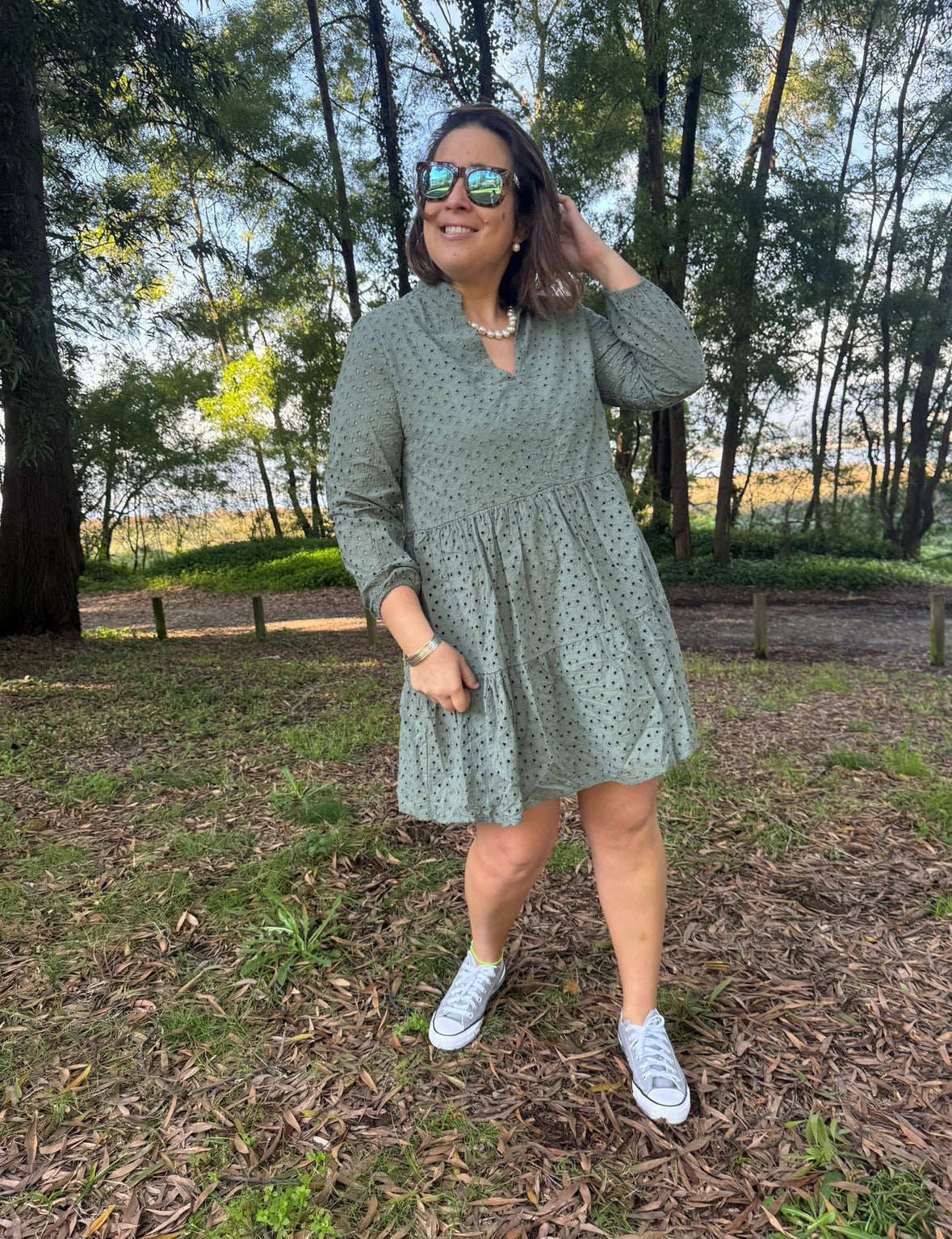 Vestido bordado inglês branco