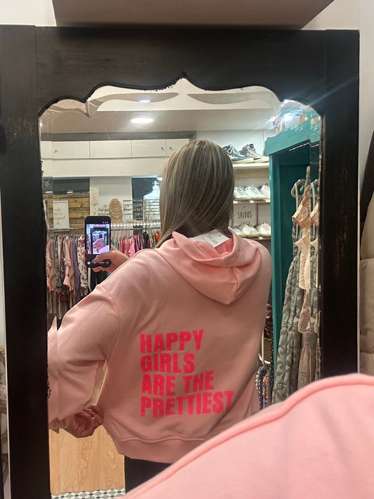 Sweat rosa “Happy Girls are the prettiest”