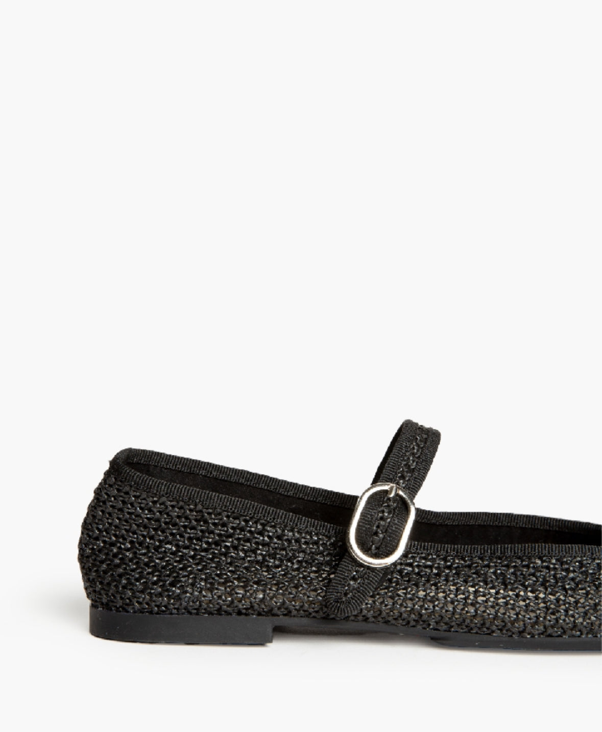 Black knitted Mary Janes with buckle