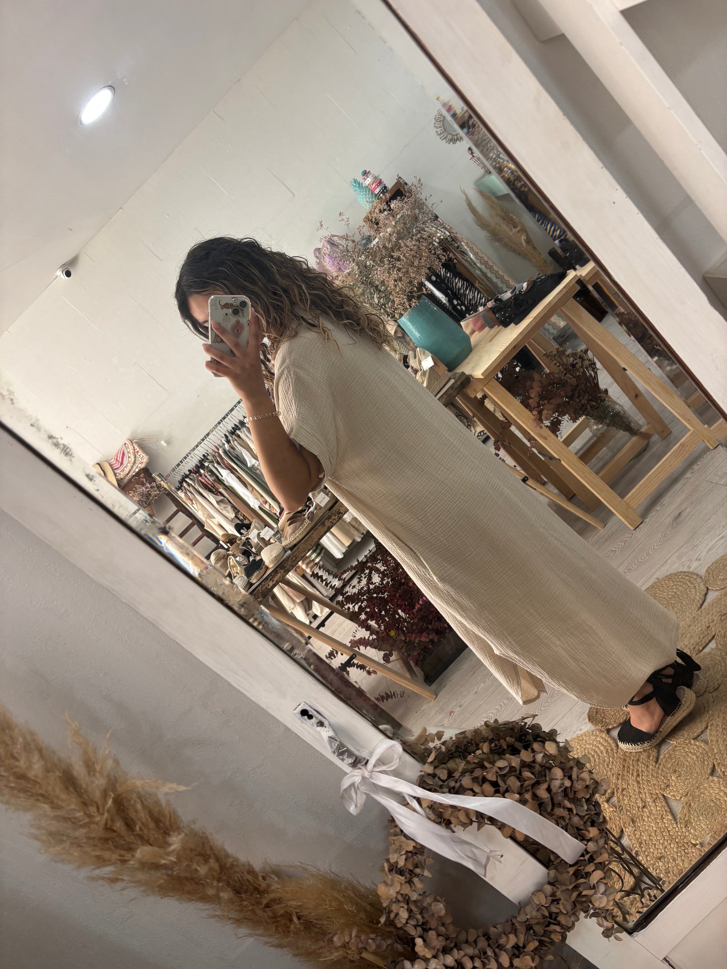 Vestido/kaftan algodão preto