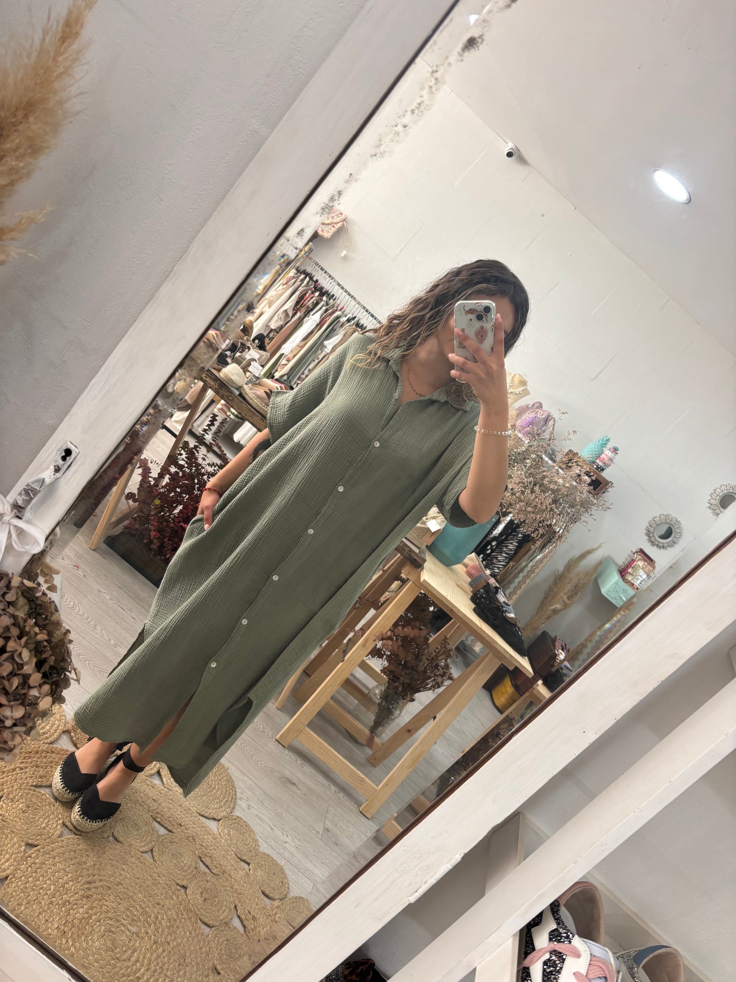 Vestido/kaftan algodão preto