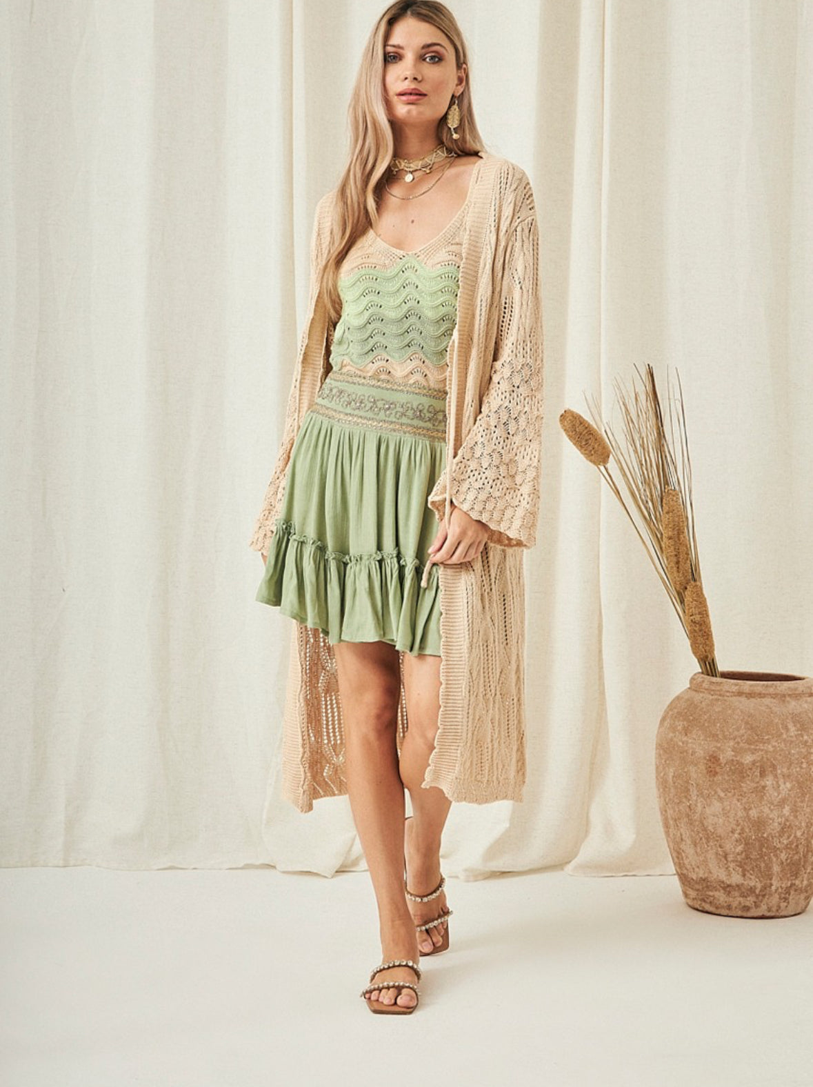 Sand crochet kimono TS.Elna