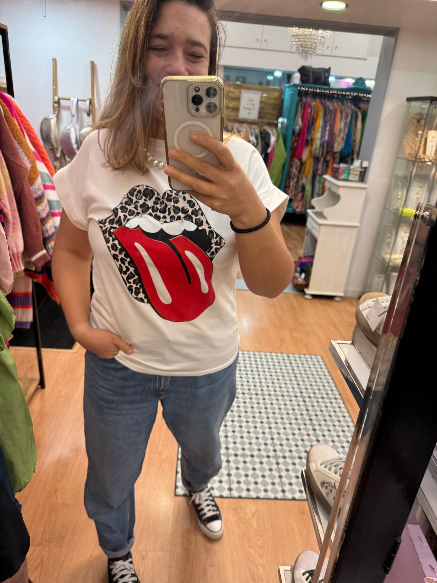 The Rolling Stones white t-shirt
