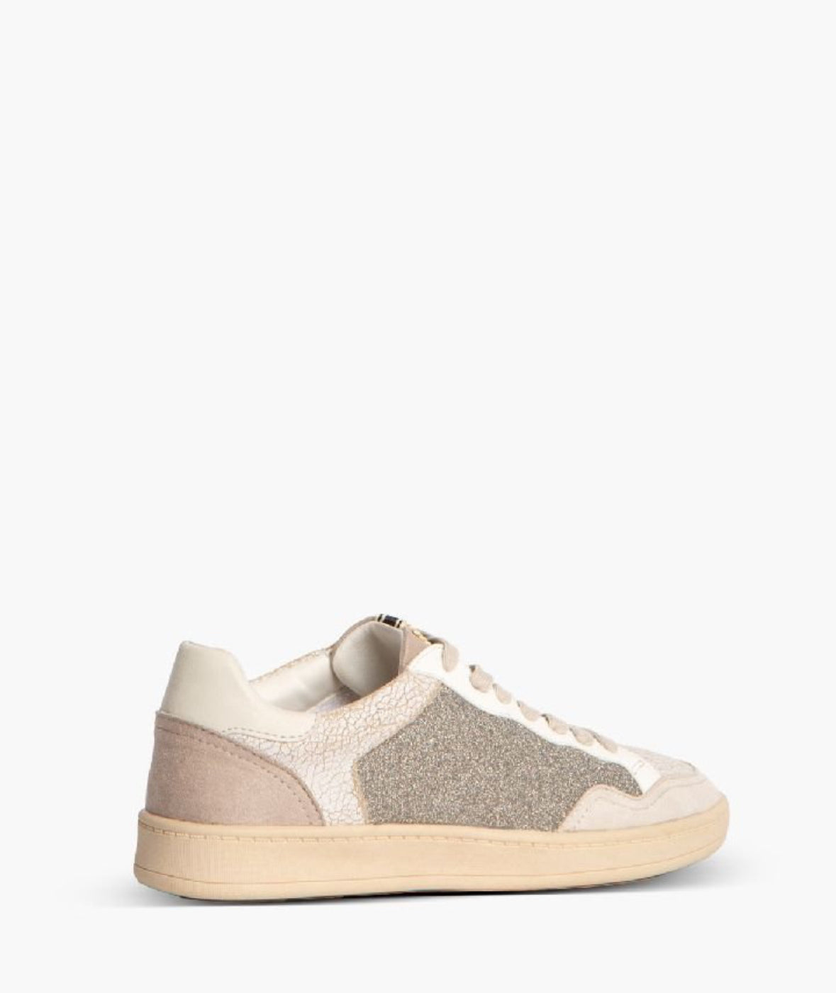 Zapatillas blancas con purpurina gris