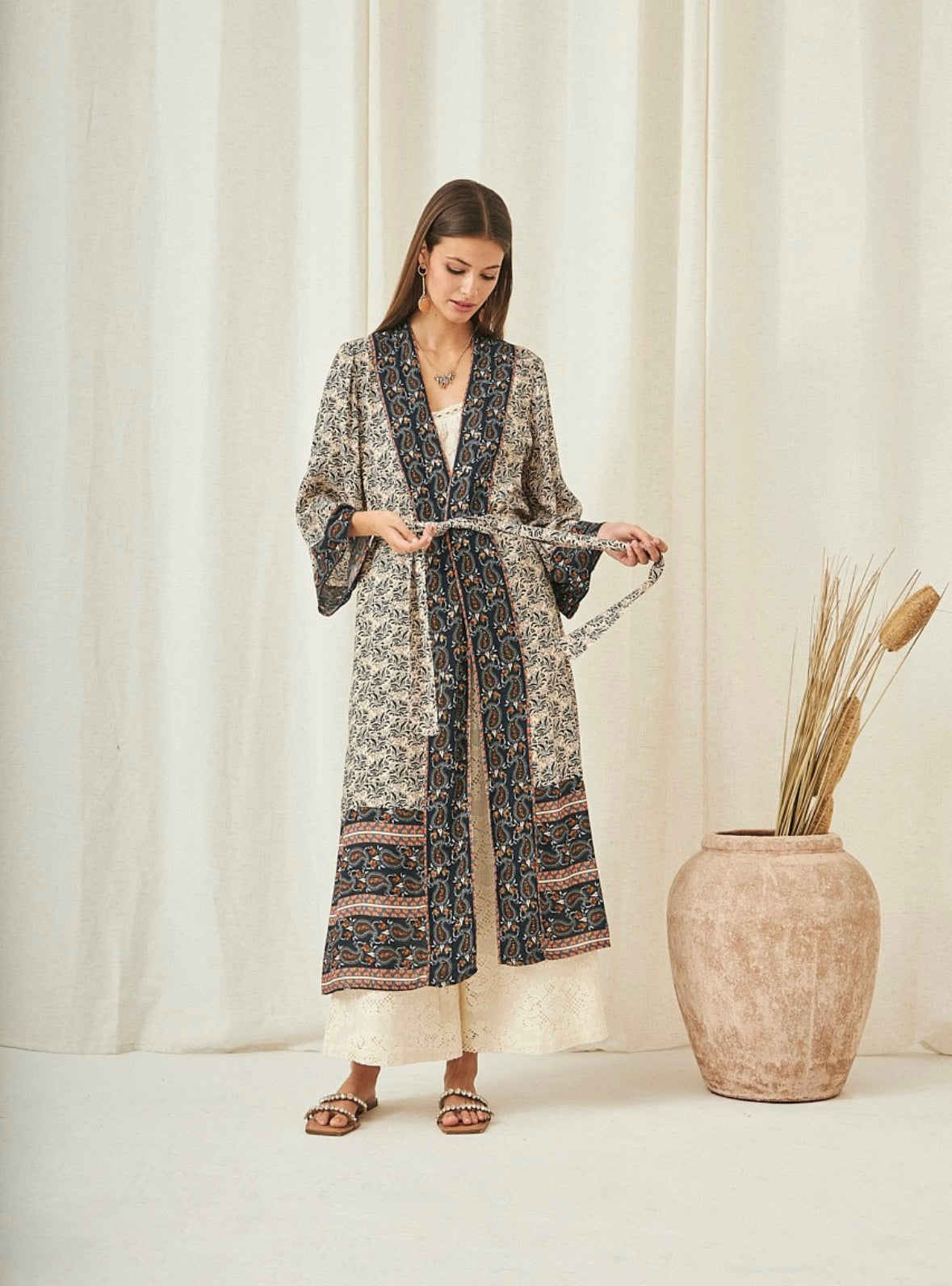 Paisley and floral print kimono AU.Apoline