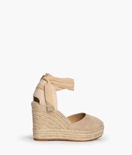 Sandálias de cunha compensada bege