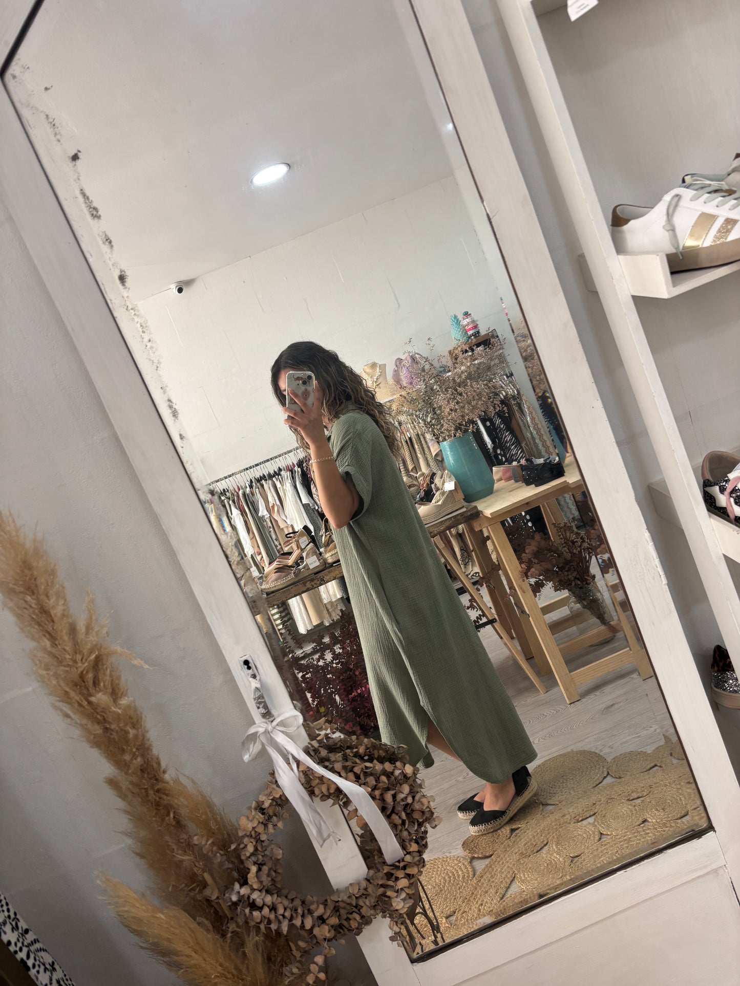 Vestido/kaftan algodão preto