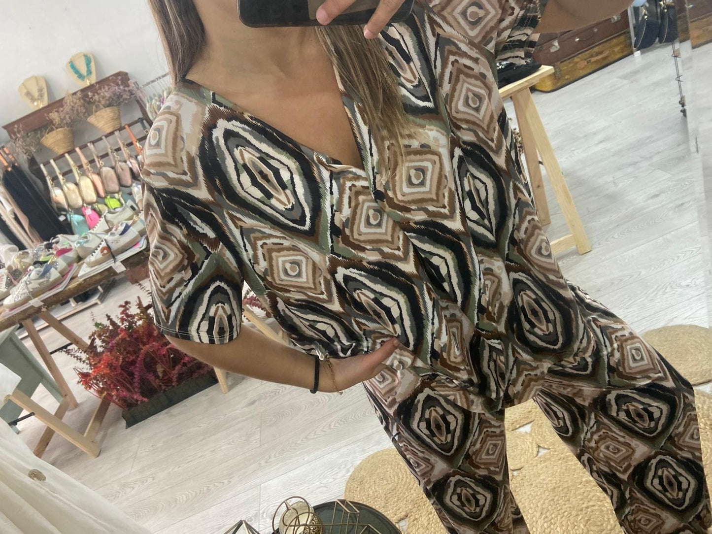 Conjunto estampado étnico