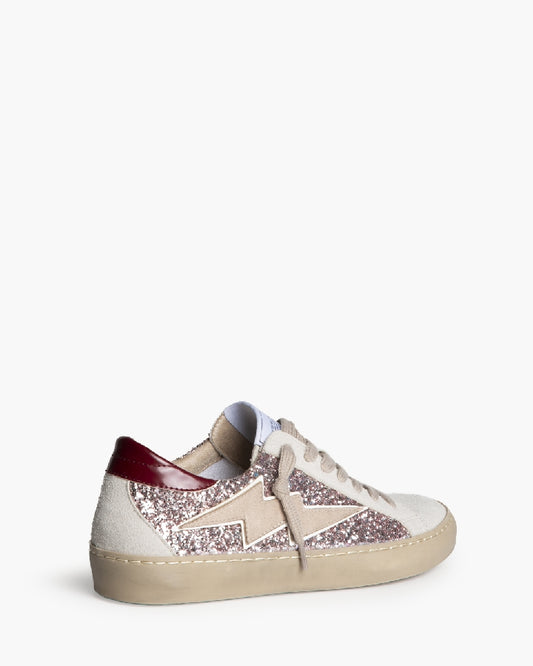 Sapatilhas glitter rosa com raio