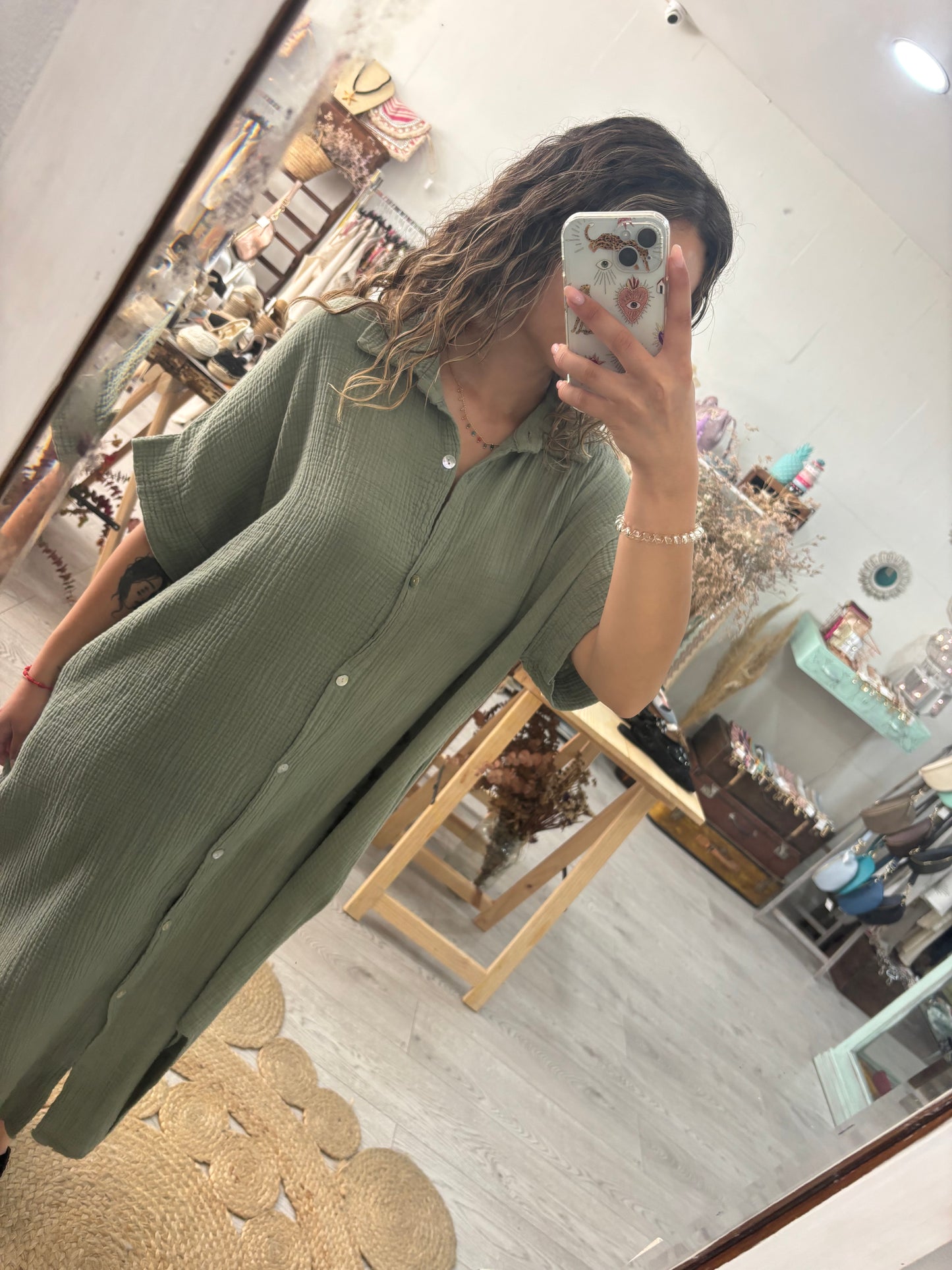 Vestido/kaftan algodão preto