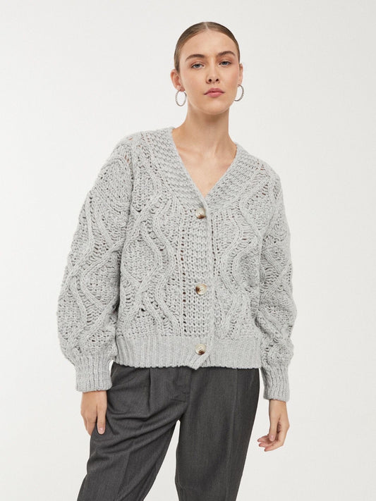 Casaco de malha bege