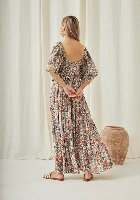 GF.Serapi geometric print dress