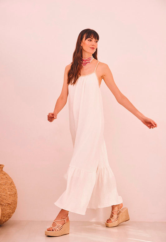 Vestido branco com alças trançadas NI.Jamus