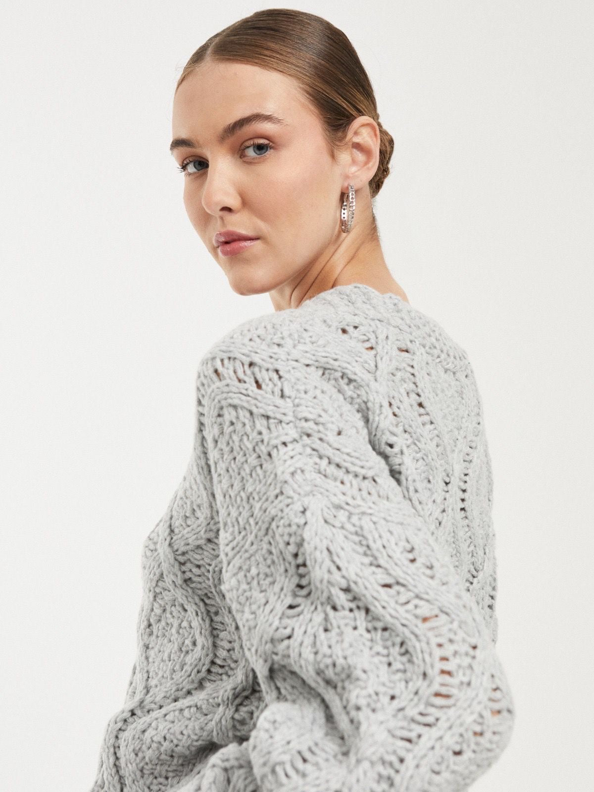 Casaco de malha bege