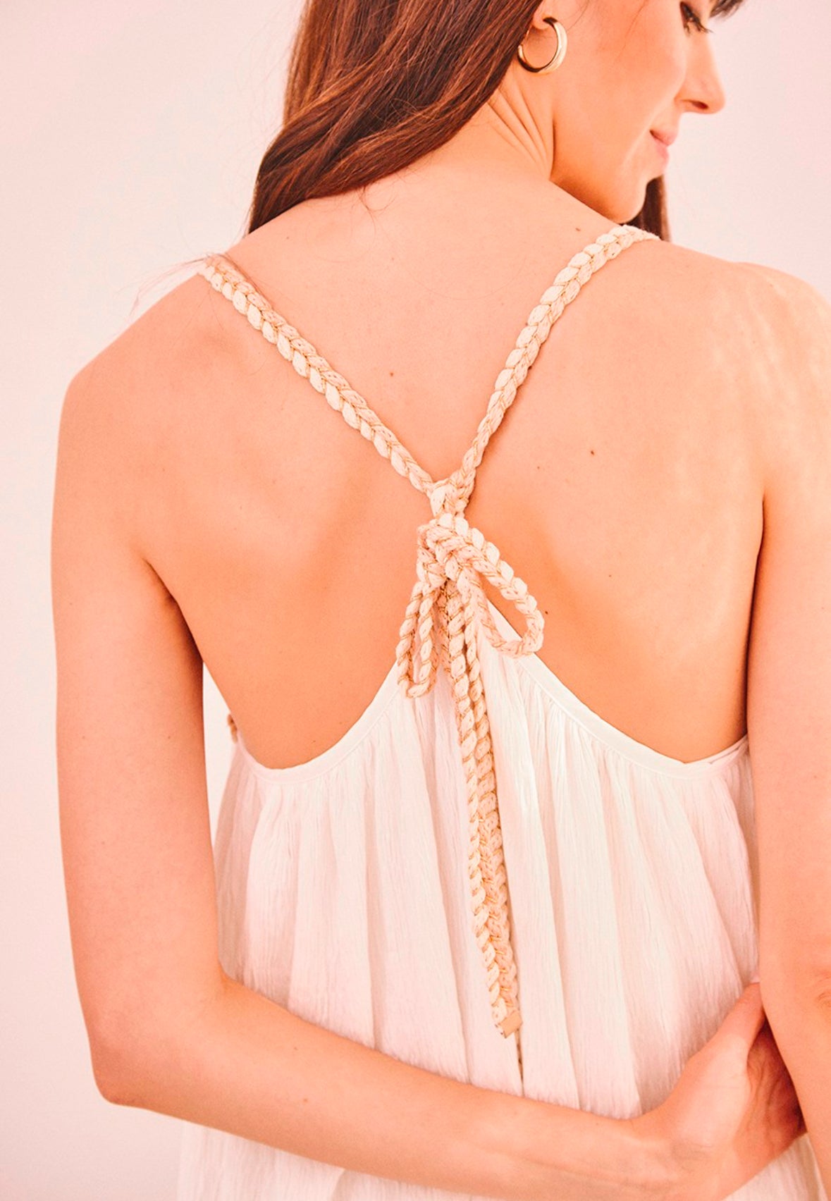 Vestido branco com alças trançadas NI.Jamus