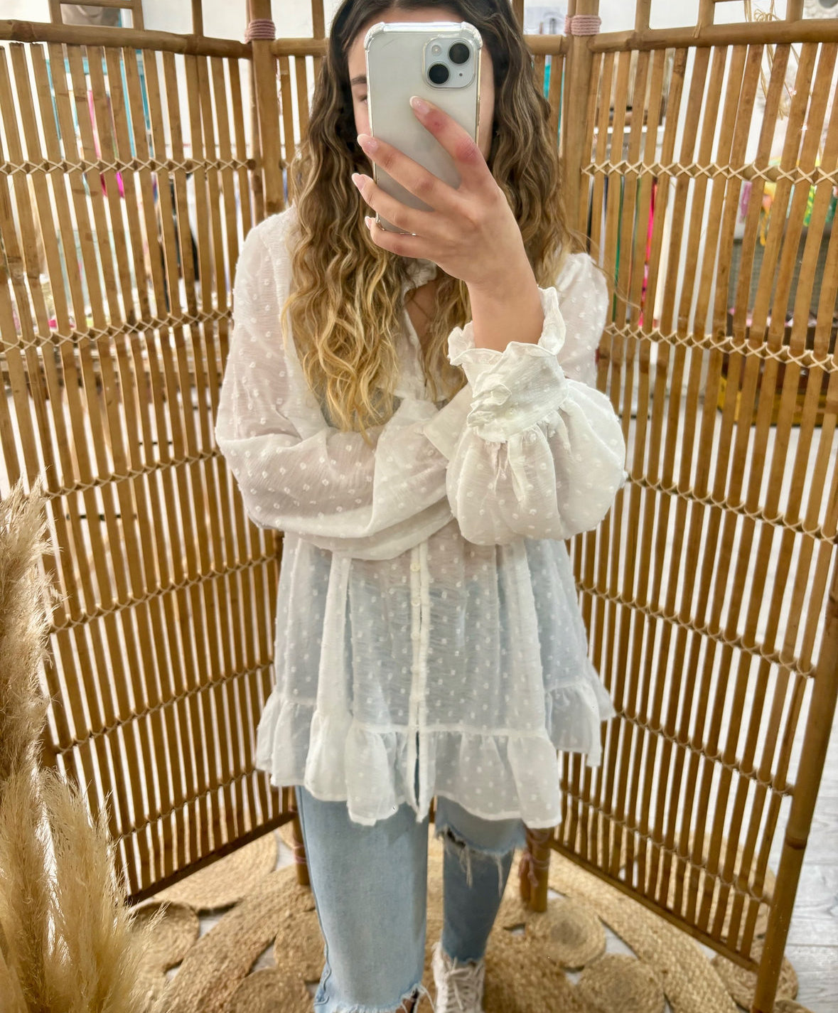 Camisa de plumeti blanca