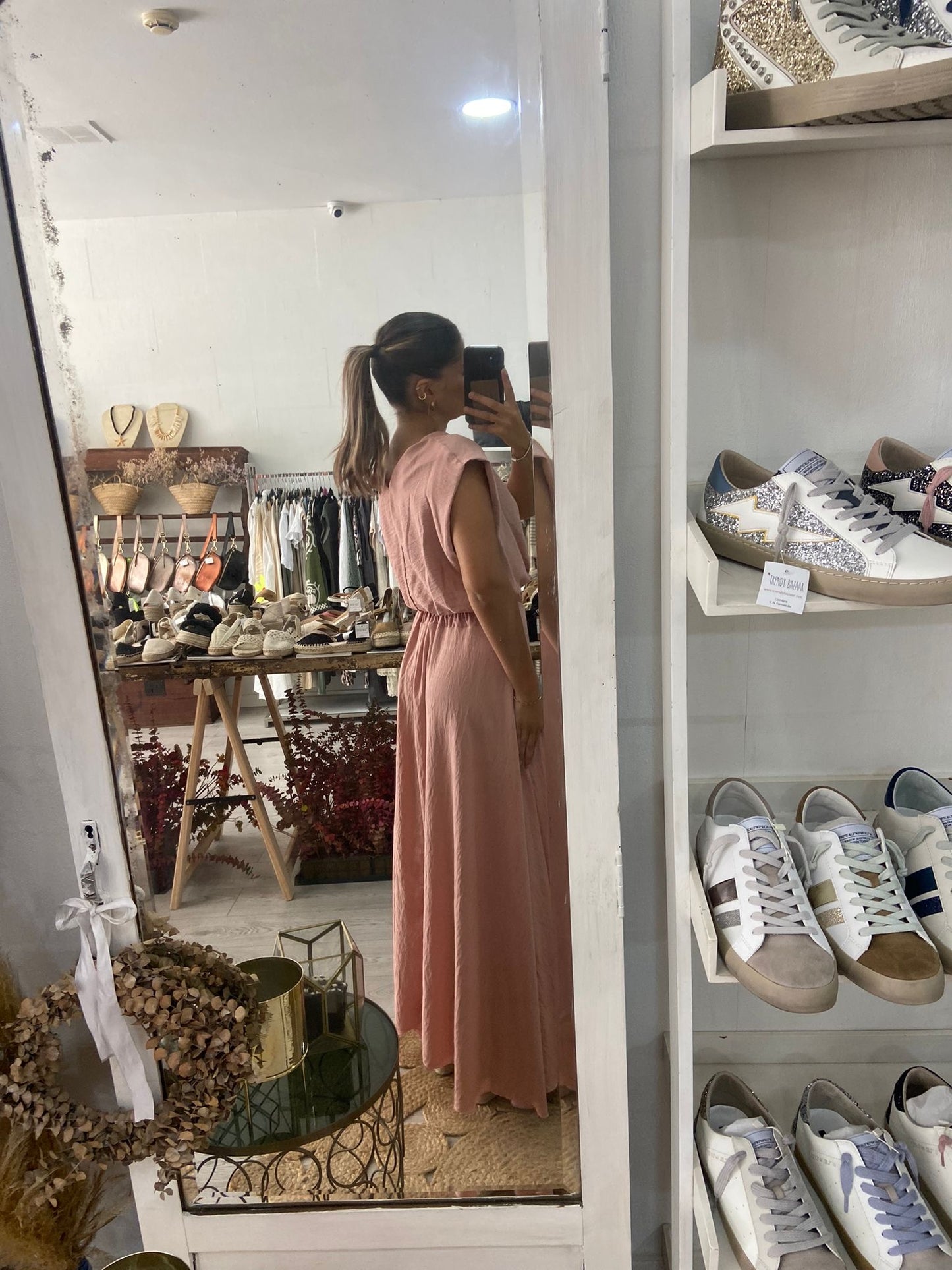 Conjunto túnica e saia caqui