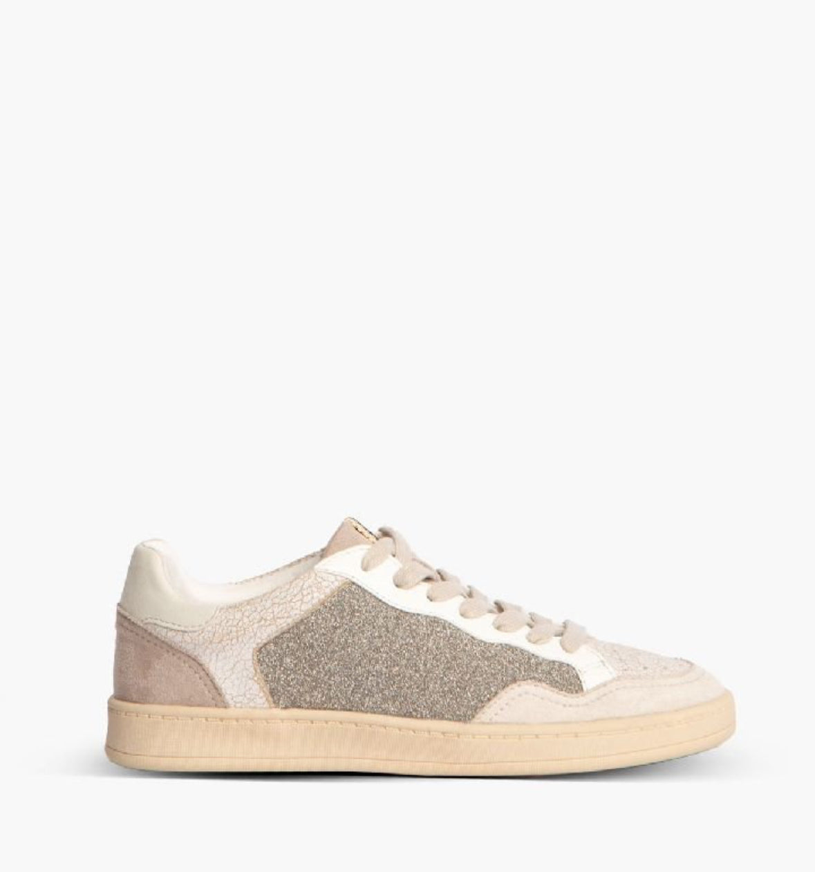 Zapatillas blancas con purpurina gris