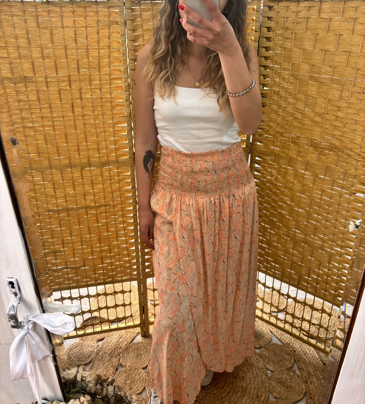 Falda con estampado paisley naranja de GF.Kaem