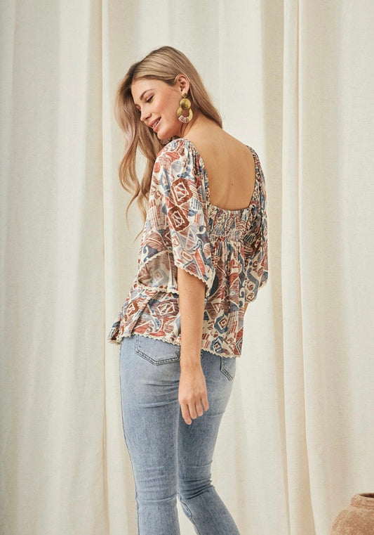 Túnica estampado geométrico GF.Met