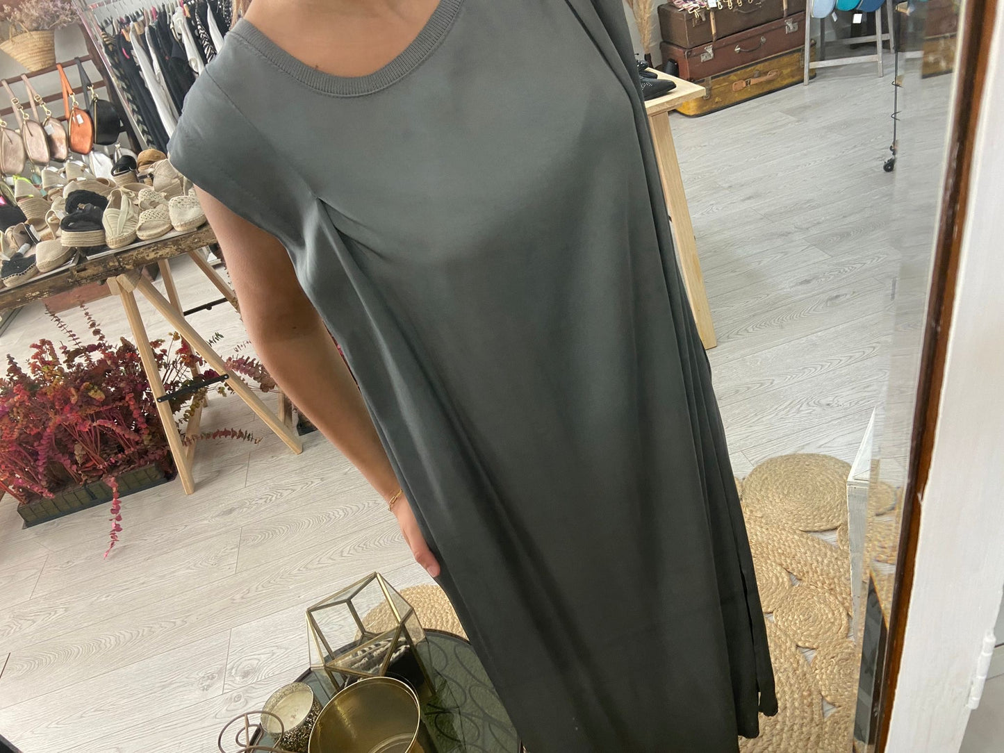Vestido cetim tijolo
