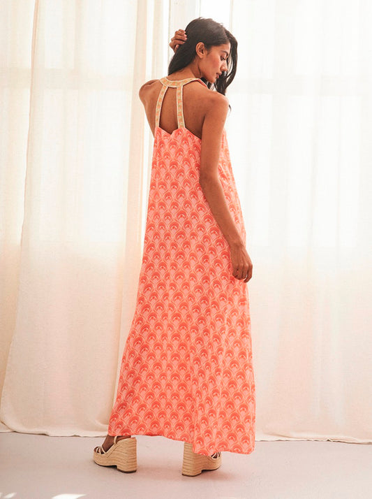 Peach print dress CS.Risauro