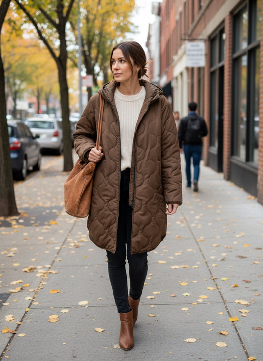 Kispo caqui com capuz e bolsos