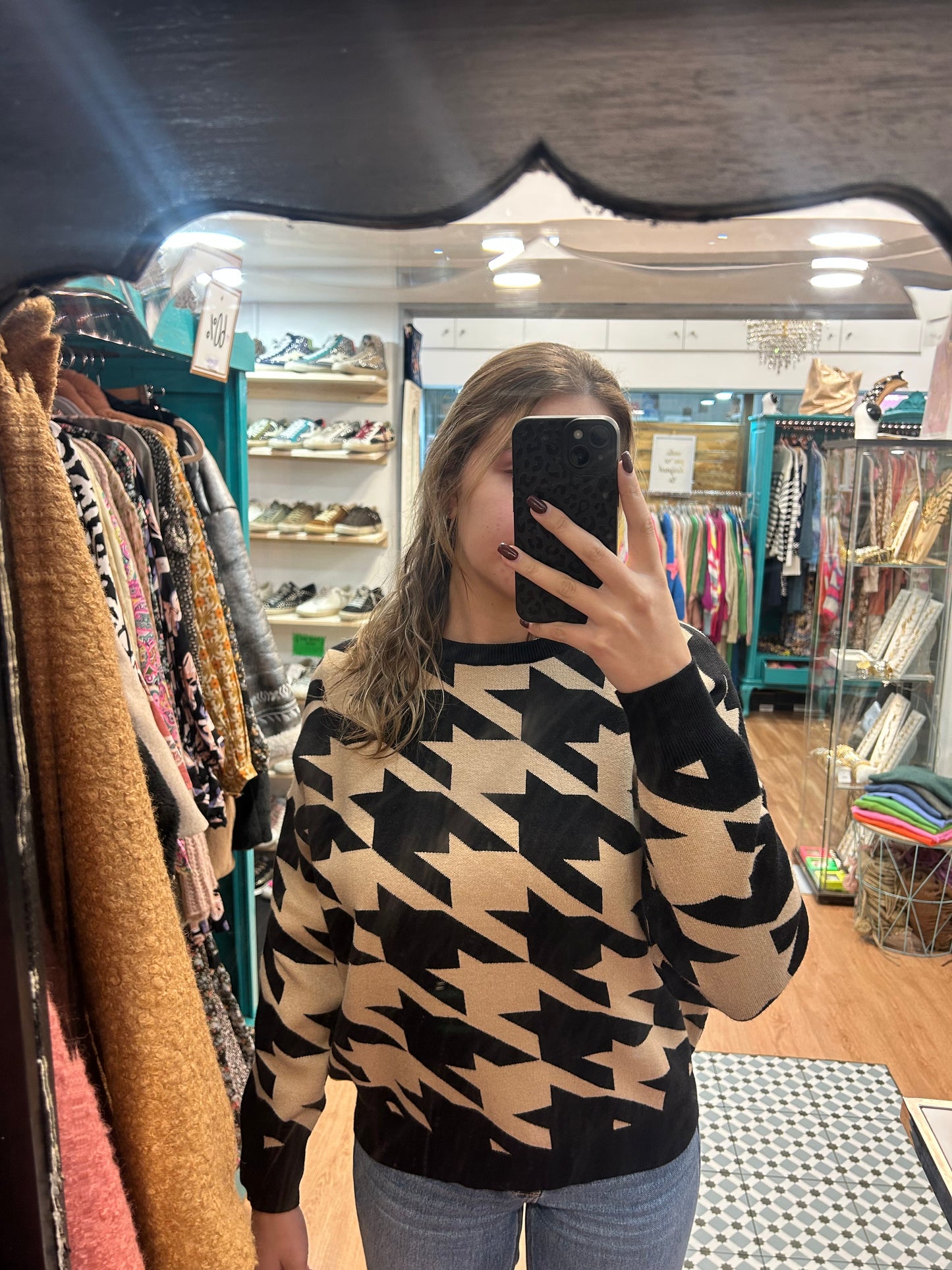 Camisola malha preta e crú