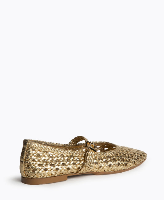 Mary Jane dourado metalizado