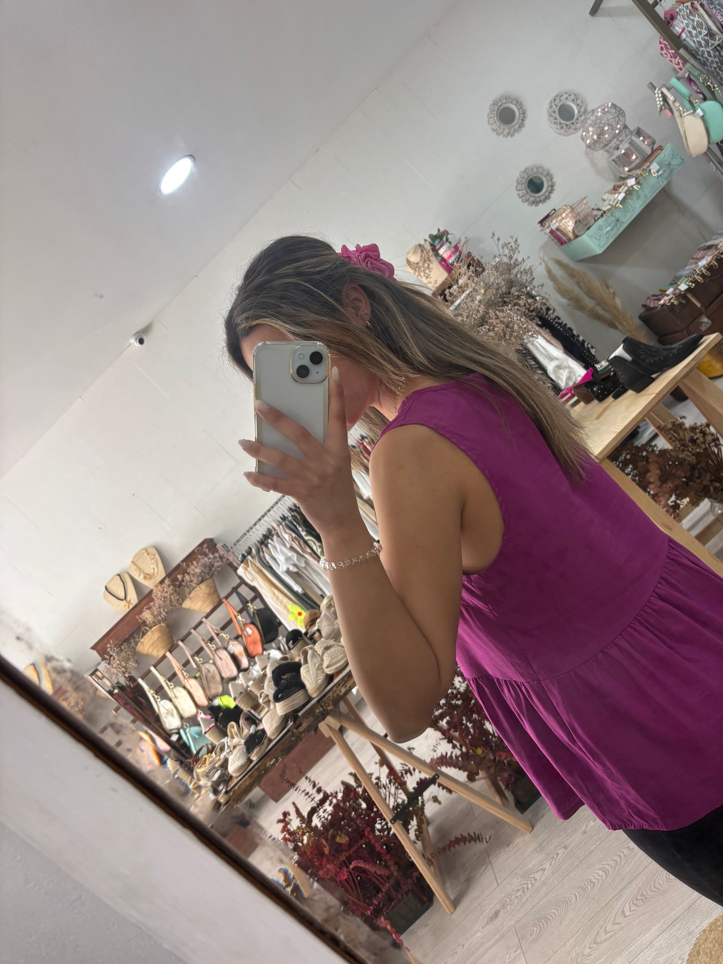 Top em linho buganvília