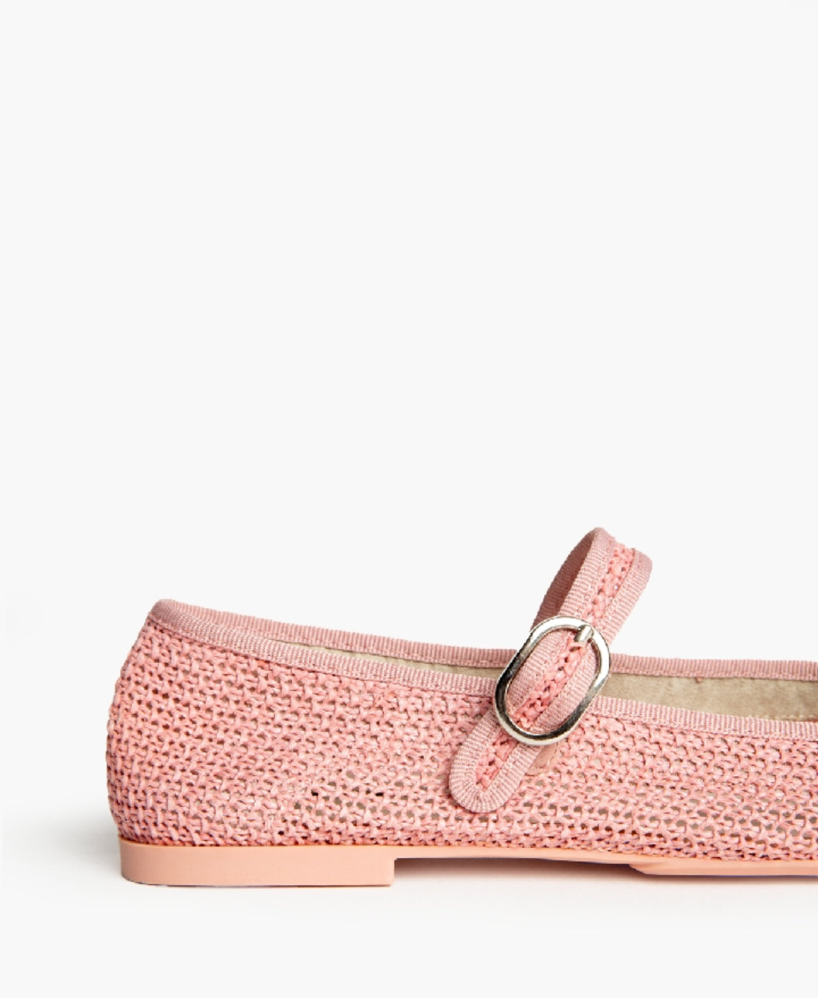 Pink knitted Mary Janes with buckle