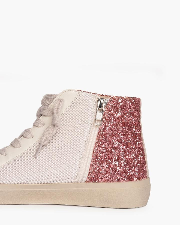 Bota sapatilha glitter rosa